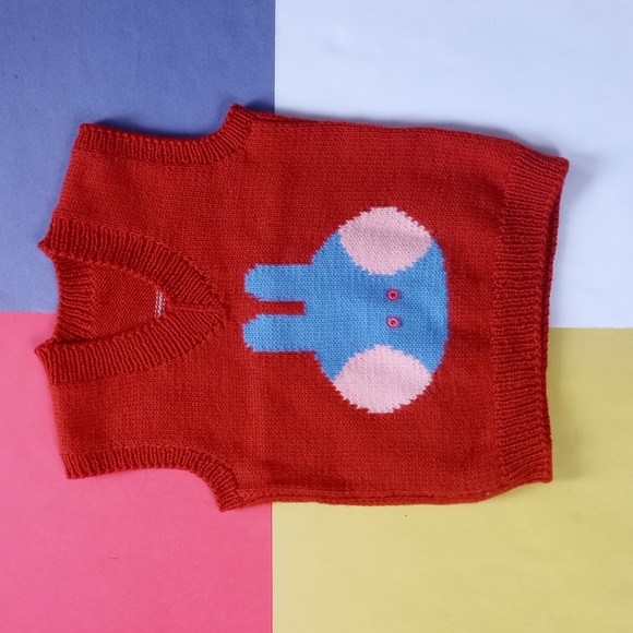 Vintage Handmade Rabbit and Car Vest